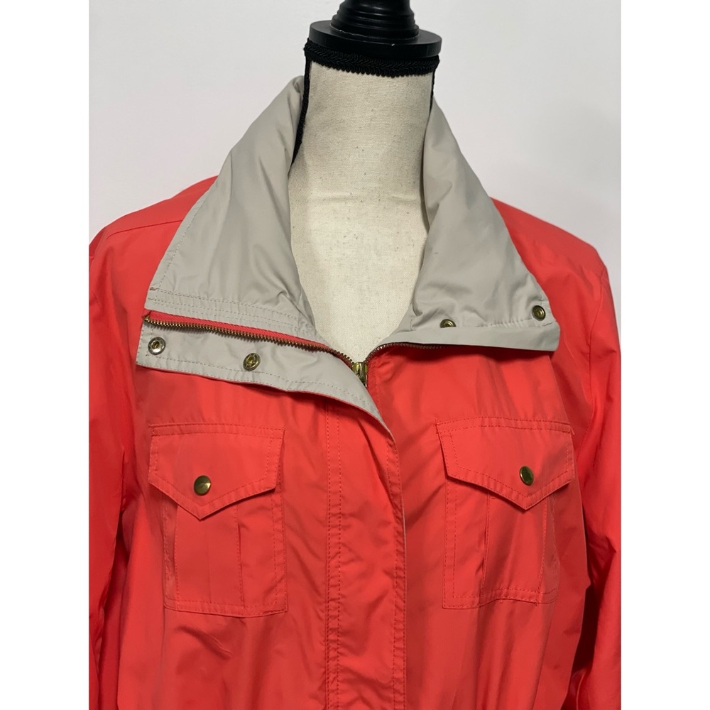 JM Collection Lightweight Raincoat Jacket Coral Size L - Picture 8 of 16